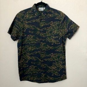 WeSC Camo Button Down Short Sleeve Medium